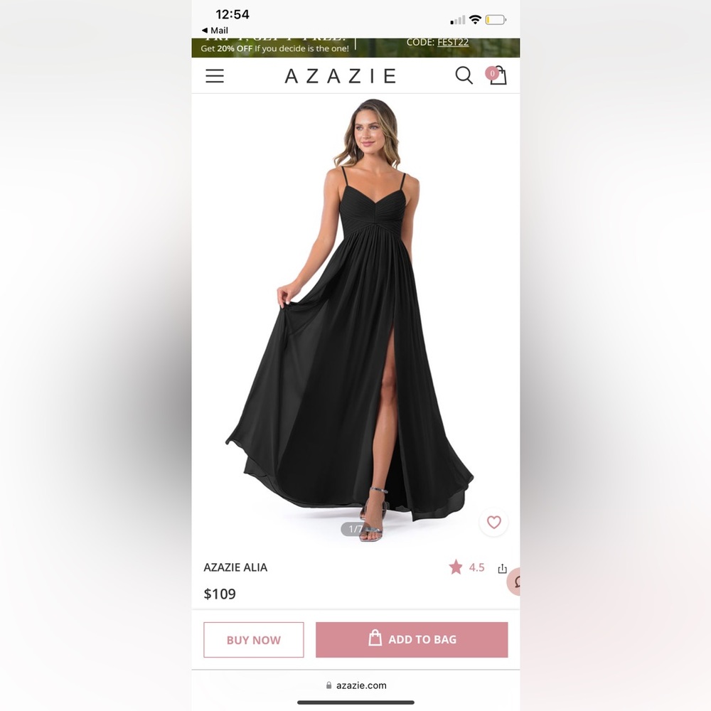 Black Azazie Alia bridesmaid dress (SZ 6)